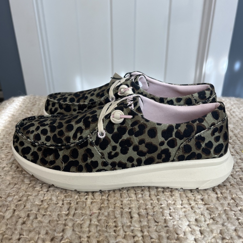 NWT Ariat Women's Hilo Olive Leopard Print Slip On Loafer Shoes Size 7 NEW - Picture 4 of 10